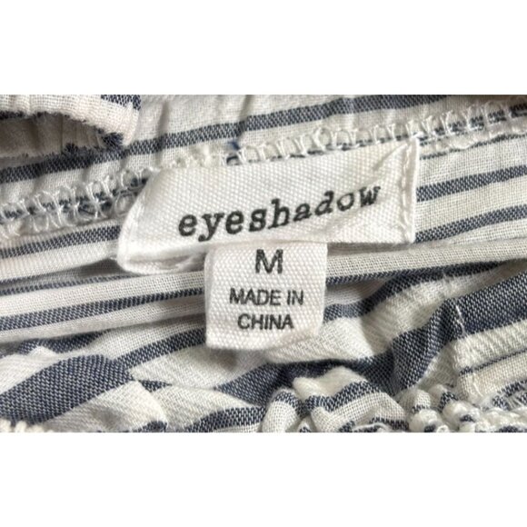 Striped Boho Off-Shoulder Button-Up Blouse With Ruffle Hem - Picture 8 of 10